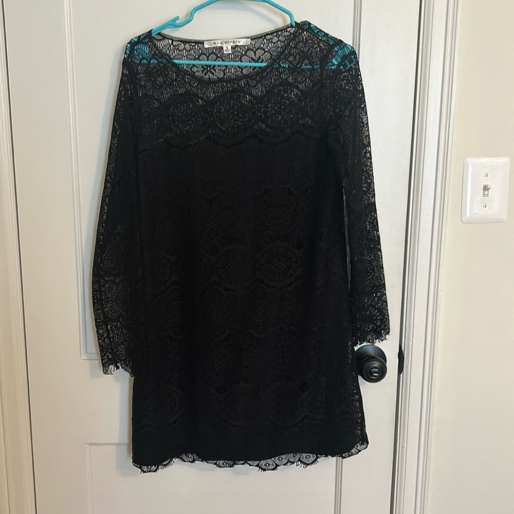Mini long sleeve lace dress. Size s